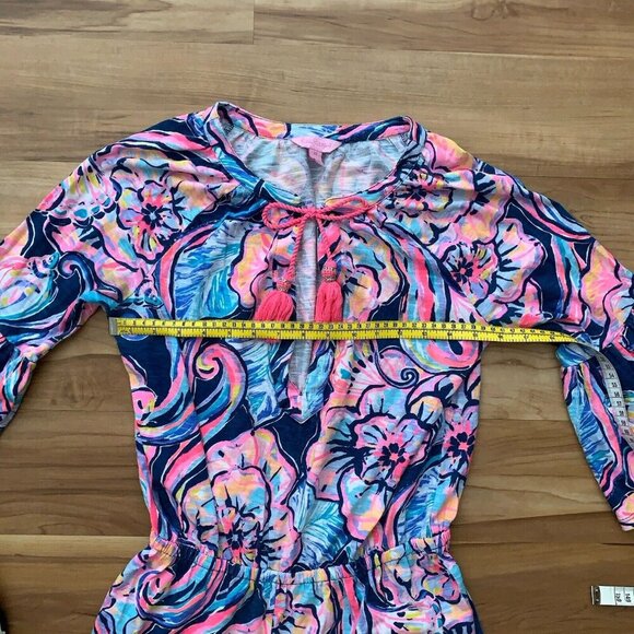 Lilly Pulitzer Del Lago Printed Flounce Sleeve Romper Size XS - Picture 3 of 12